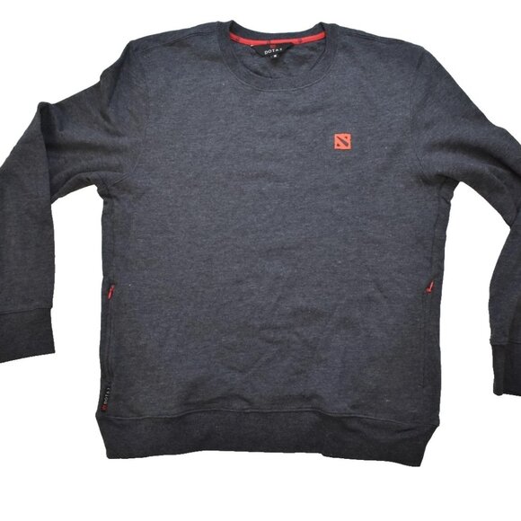 WeLoveFine Dota 2 Mens Charcoal Heather Sweater With Zip Pockets New Medium - Picture 1 of 12
